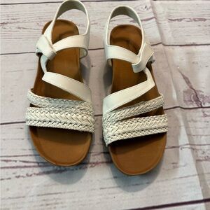 BareTraps White Braided Sandals